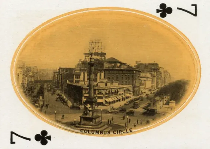 Framed Print : New York City - Playing card - Columbus Circle - 7 of Clubs Framed Print : New York City - Playing card - Columbus Circle - 7 of Clubs