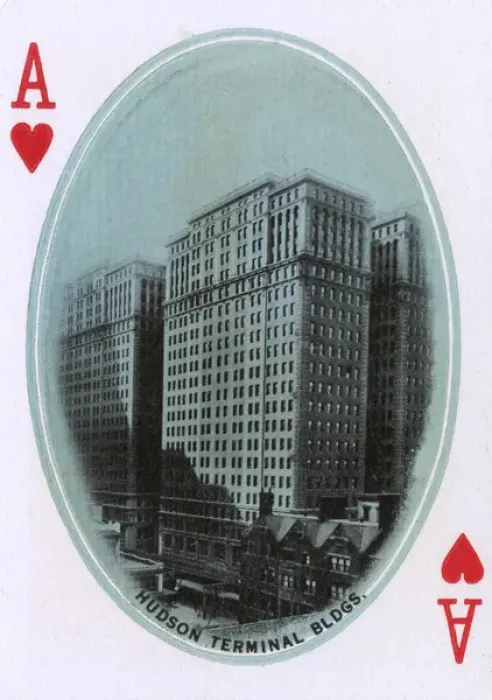 Framed Print : New York City - Playing card - Hudson Terminal Buildings Framed Print : New York City - Playing card - Hudson Terminal Buildings