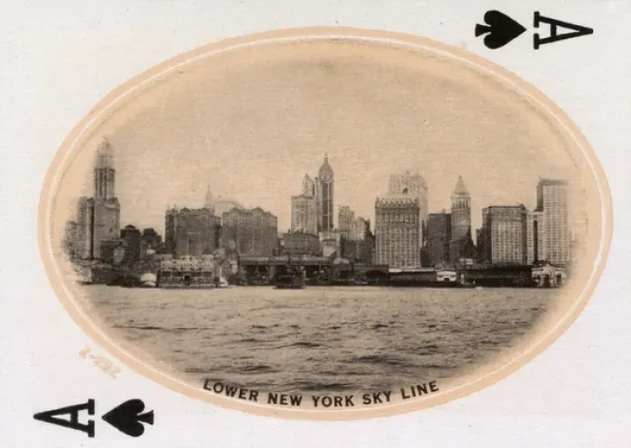Framed Print : New York City - Playing card - Lower New York Skyline Framed Print : New York City - Playing card - Lower New York Skyline