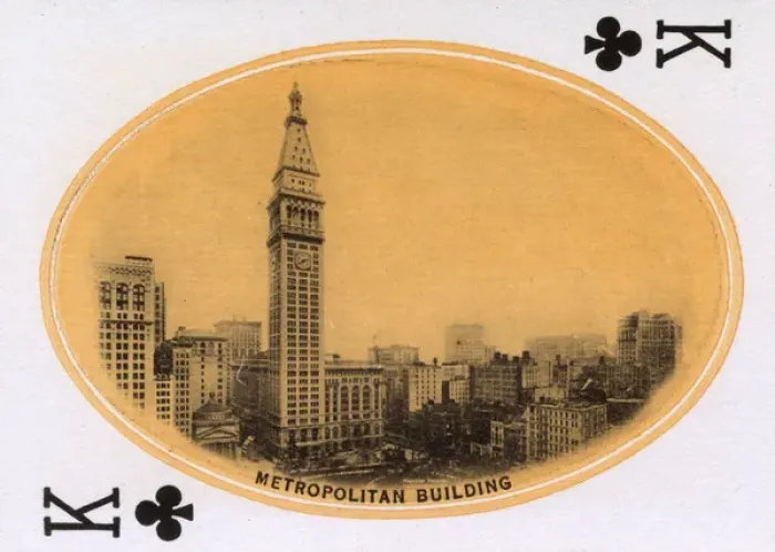 Framed Print : New York City - Playing card - Metropolitan Building Framed Print : New York City - Playing card - Metropolitan Building