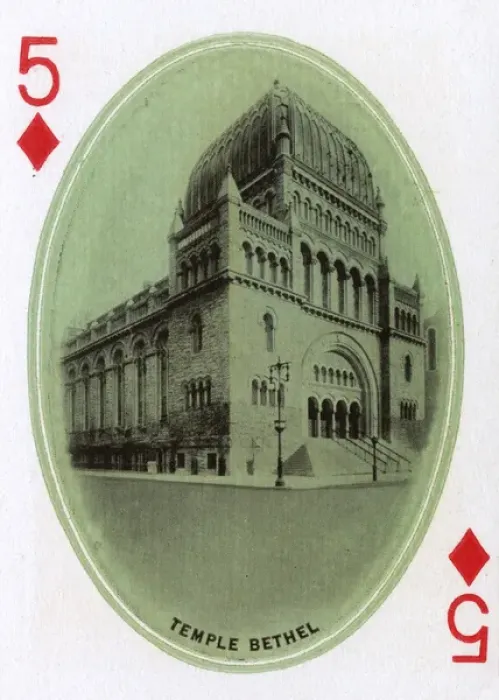 Framed Print : New York City - playing card - Temple Bethel Framed Print : New York City - playing card - Temple Bethel