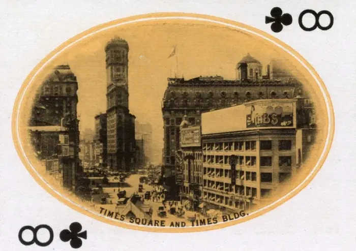 Framed Print : New York City - Playing card - Times Square - 8 of Clubs Framed Print : New York City - Playing card - Times Square - 8 of Clubs