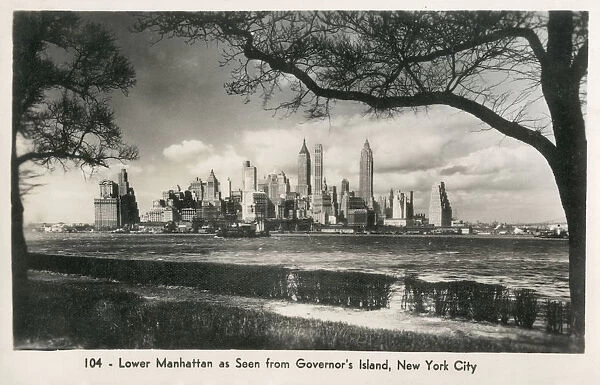 New York City, USA - Lower Manhattan from Grosvenor Island