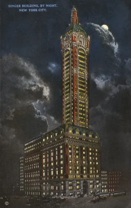Framed Print : New York City, USA - Singer Building by night Framed Print : New York City, USA - Singer Building by night