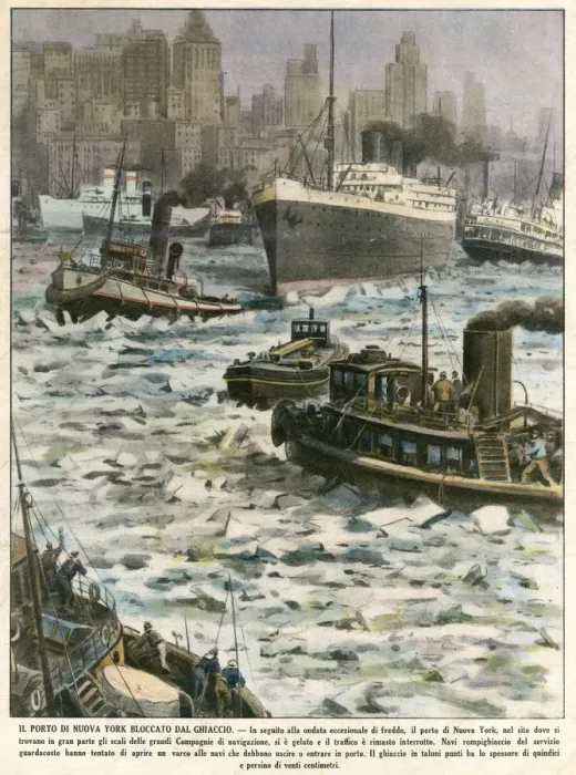Framed Print : New York harbour, ice over 1940 Framed Print : New York harbour, ice over 1940