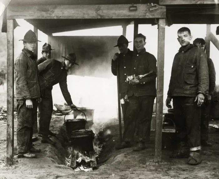 Framed Print : New York railway engineers at Borden Camp, WW1 Framed Print : New York railway engineers at Borden Camp, WW1