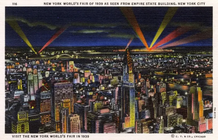 Framed Print : New York Skyline Illuminations - New York Worlds Fair