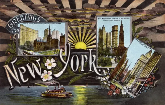 Framed Print : New York souvenir postcard Framed Print : New York souvenir postcard