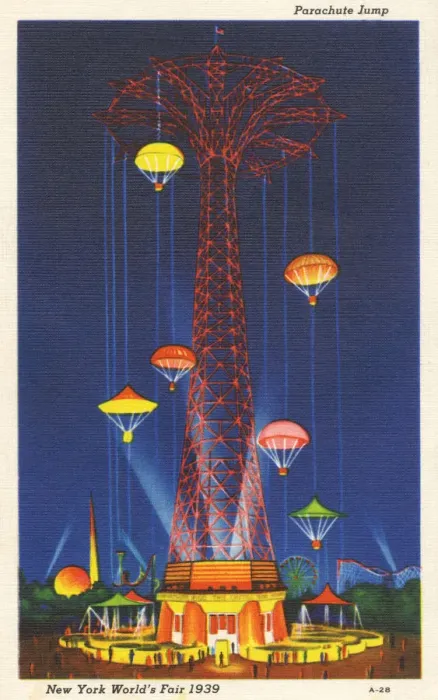 Framed Print : New York Worlds Fair - The Parachute Jump Framed Print : New York Worlds Fair - The Parachute Jump