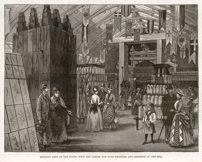 Framed Print : New Zealand court at the Colonial & Indian Exhibition