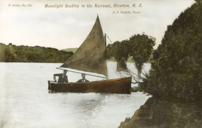Framed Print : New Zealand - Moonlight Boating, Riverton Framed Print : New Zealand - Moonlight Boating, Riverton