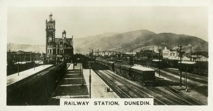 Framed Print : New Zealand - The Railway Station, Dunedin Framed Print : New Zealand - The Railway Station, Dunedin
