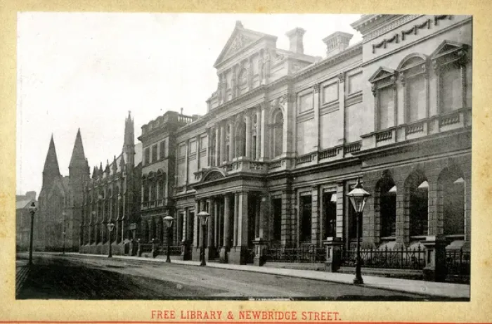 Framed Print : Newcastle Upon Tyne - Free Library and Newbridge Street Framed Print : Newcastle Upon Tyne - Free Library and Newbridge Street