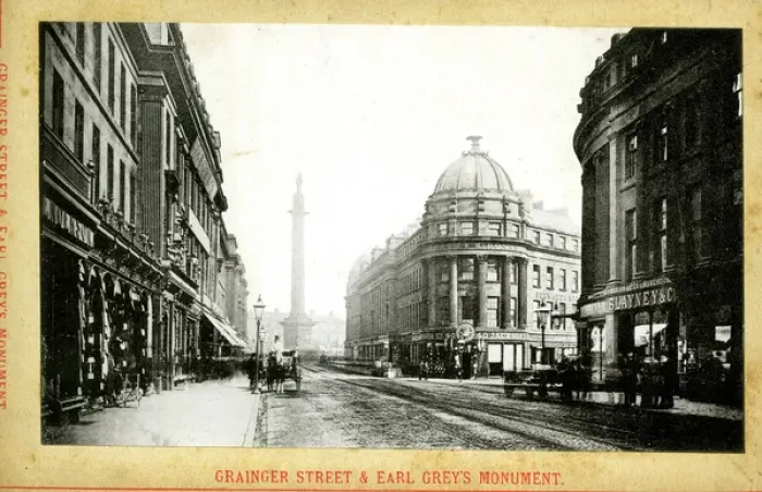 Framed Print : Newcastle Upon Tyne - Grainger Street and Monument Framed Print : Newcastle Upon Tyne - Grainger Street and Monument
