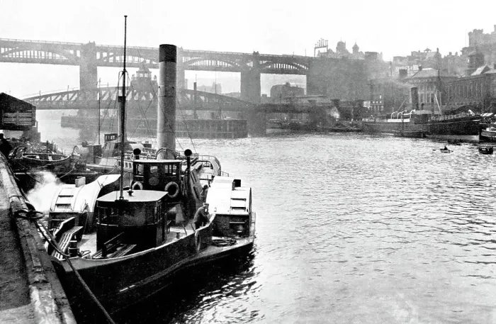 Framed Print : Newcastle-Upon-Tyne River Bridges early 1900s Framed Print : Newcastle-Upon-Tyne River Bridges early 1900s