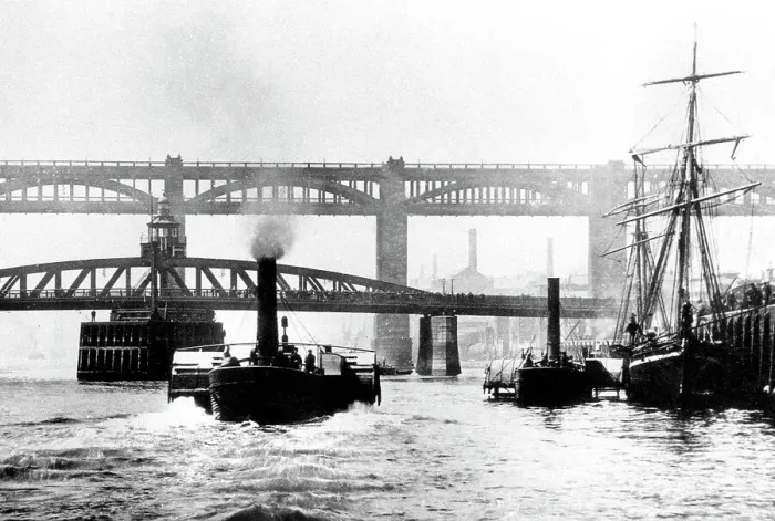 Framed Print : Newcastle-Upon-Tyne River Bridges early 1900s Framed Print : Newcastle-Upon-Tyne River Bridges early 1900s