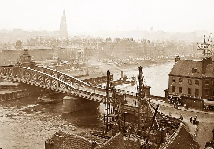 Framed Print : Newcastle-upon-Tyne Swing Bridge Victorian period Framed Print : Newcastle-upon-Tyne Swing Bridge Victorian period