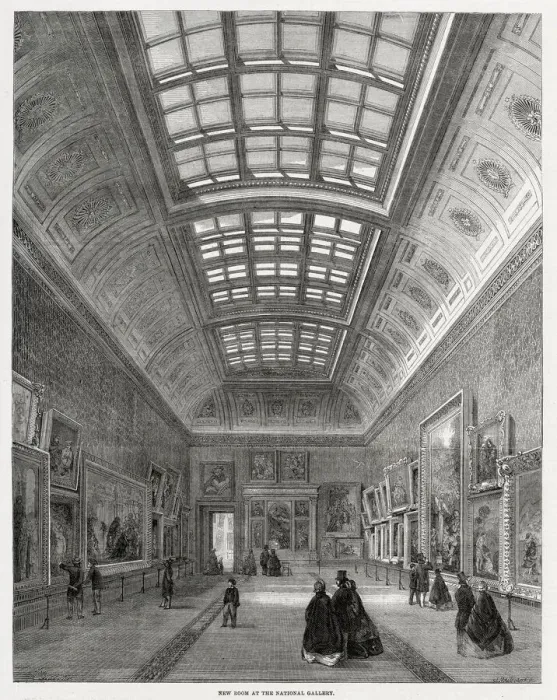 Framed Print : Newly opened room at the National Gallery, London. Date: 1861 Framed Print : Newly opened room at the National Gallery, London. Date: 1861