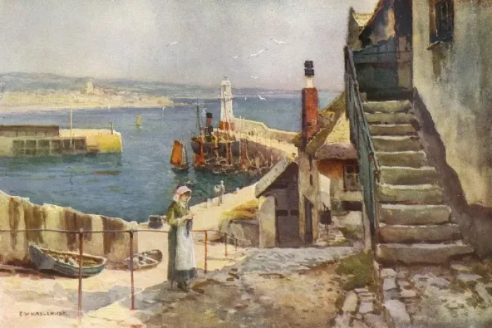 Framed Print : Newlyn / Cornwall C1910 Framed Print : Newlyn / Cornwall C1910