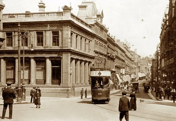 Framed Print : Newport High Street early 1900s