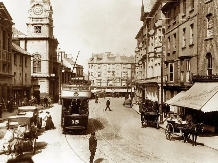 Framed Print : Newport High Street early 1900s Framed Print : Newport High Street early 1900s