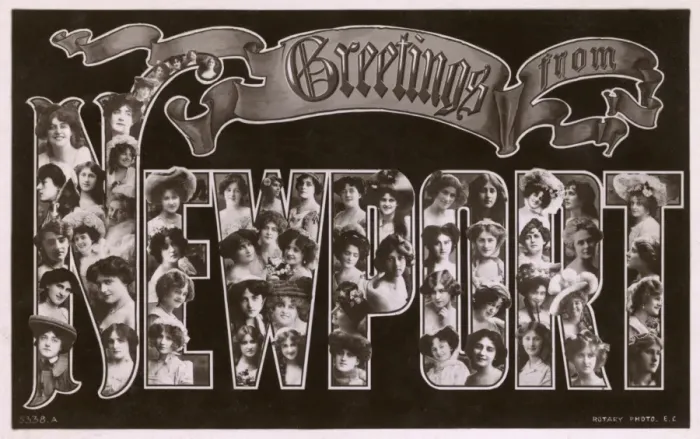 Framed Print : Newport, Isle of Wight - Greetings from ladies of Newport Framed Print : Newport, Isle of Wight - Greetings from ladies of Newport