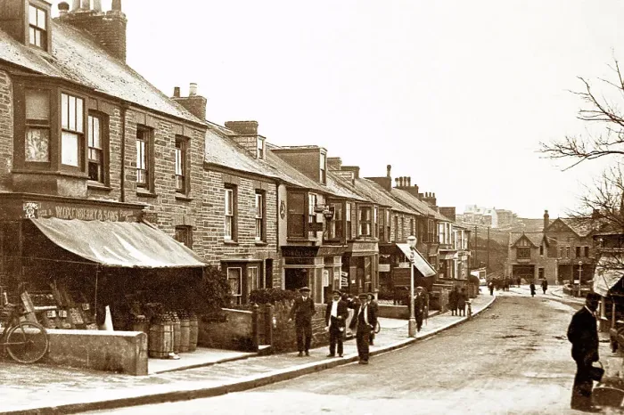 Framed Print : Newquay East Street early 1900s Framed Print : Newquay East Street early 1900s