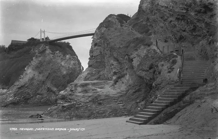 Framed Print : Newquay Suspension Bridge Framed Print : Newquay Suspension Bridge