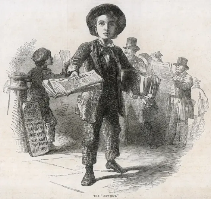 Framed Print : The Newsboy Framed Print : The Newsboy