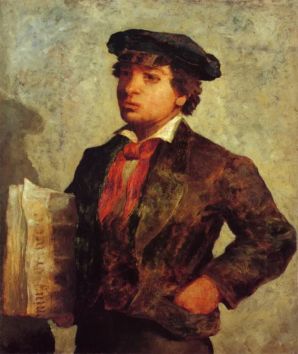 Framed Print : Newspaper Boy Date: 1869 Framed Print : Newspaper Boy Date: 1869