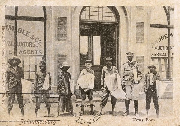 Newspaper boys, Johannesburg, Transvaal, South Africa