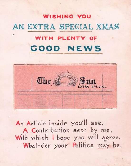Framed Print : Newspaper with comic verse on a Christmas card Framed Print : Newspaper with comic verse on a Christmas card