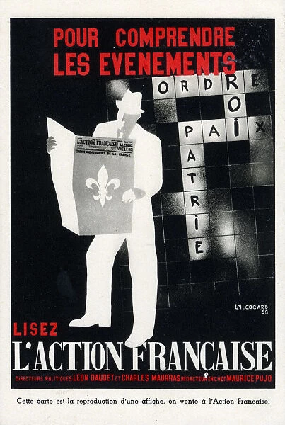 Newspaper, L Action Francaise - to understand events Date: 1938