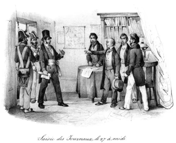 Framed Print : Newspaper Office Seized Framed Print : Newspaper Office Seized