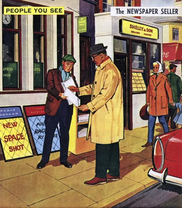 Framed Print : The Newspaper Seller Framed Print : The Newspaper Seller