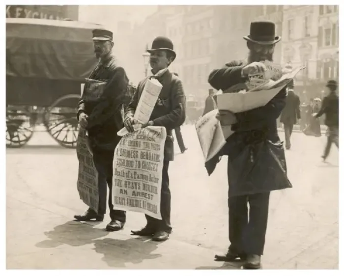 Framed Print : Newspaper Sellers / 1892 Framed Print : Newspaper Sellers / 1892