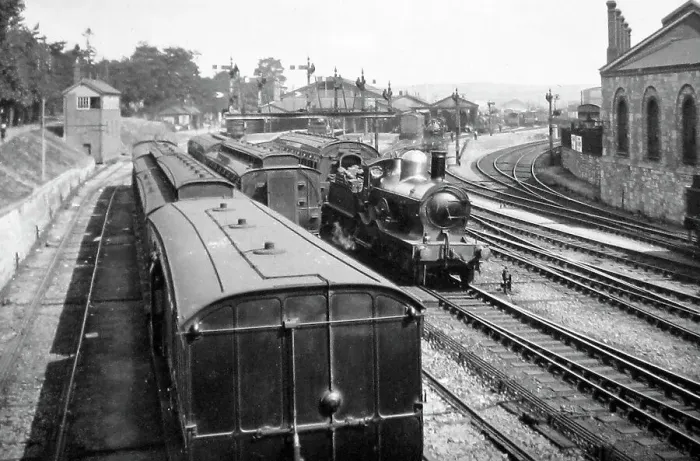 Framed Print : Newton abbott railway station devon in 1899 Framed Print : Newton abbott railway station devon in 1899
