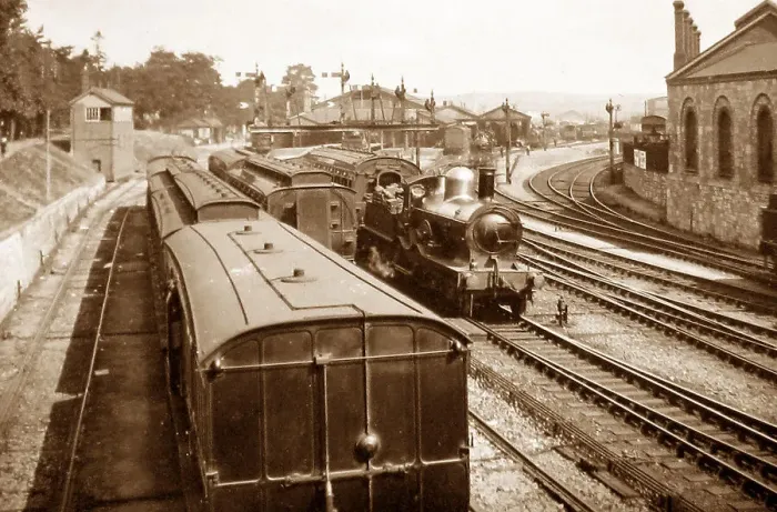 Framed Print : Newton abbott railway station devon in 1899 Framed Print : Newton abbott railway station devon in 1899