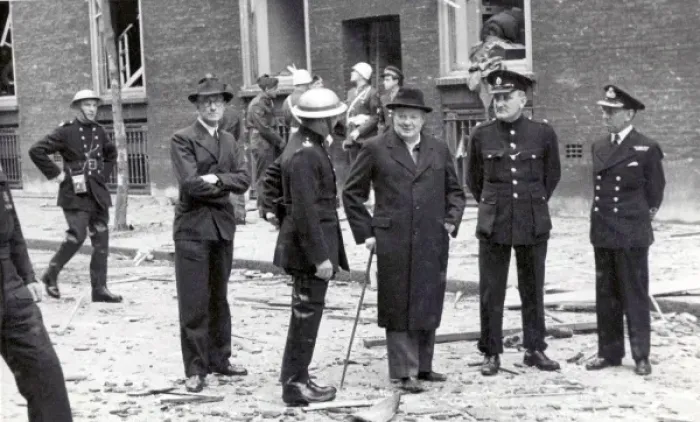 Framed Print : NFS (London Region) Pimlico V1 bombing attack, WW2 Framed Print : NFS (London Region) Pimlico V1 bombing attack, WW2
