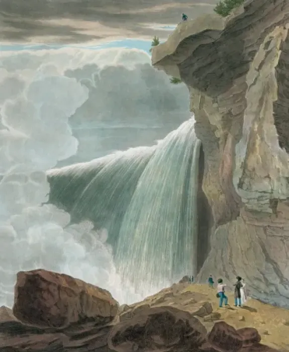 Framed Print : Niagara Falls. Part of the British fall, taken from under th Framed Print : Niagara Falls. Part of the British fall, taken from under th