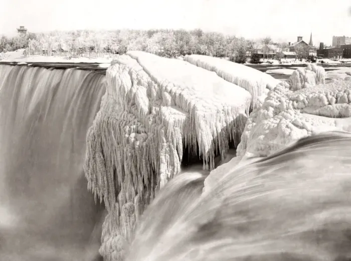 Framed Print : Niagara Falls, Canada, frozen in winter, c. 1890 s Framed Print : Niagara Falls, Canada, frozen in winter, c. 1890 s