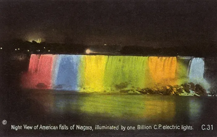 Framed Print : Niagara Falls at night, with lighting, New York State, USA Framed Print : Niagara Falls at night, with lighting, New York State, USA