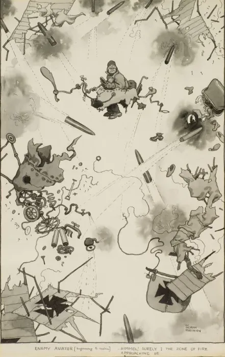 Framed Print : A Nice Conclusion, by William Heath Robinson, WW1 Framed Print : A Nice Conclusion, by William Heath Robinson, WW1