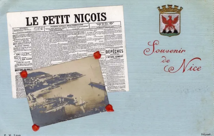 Framed Print : Nice, France - Le Petit Nicois Newspaper and inset view Framed Print : Nice, France - Le Petit Nicois Newspaper and inset view