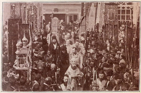 Nicholas II and Tsarina - Mass, Trinity Lavra of St Sergius