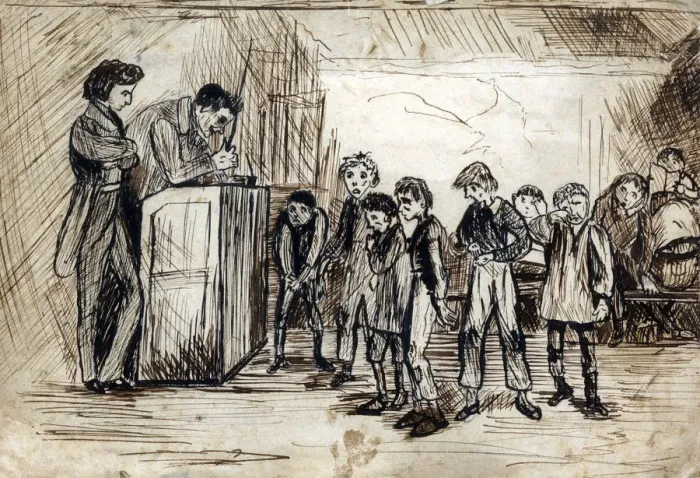 Framed Print : Nicholas Nickleby as an assistant to Wackford Squeers Framed Print : Nicholas Nickleby as an assistant to Wackford Squeers