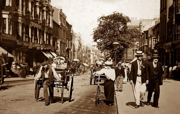 Framed Print : Nicholas Street, Scarborough, Victorian period Framed Print : Nicholas Street, Scarborough, Victorian period