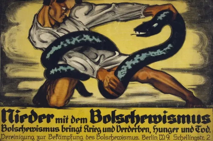 Framed Print : Nieder mit dem Bolschewismus. Bolschewismus bringt Krieg und Framed Print : Nieder mit dem Bolschewismus. Bolschewismus bringt Krieg und