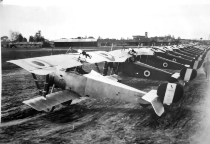 Framed Print : Nieuport 17s awaiting delivery These single seat fighte Framed Print : Nieuport 17s awaiting delivery These single seat fighte