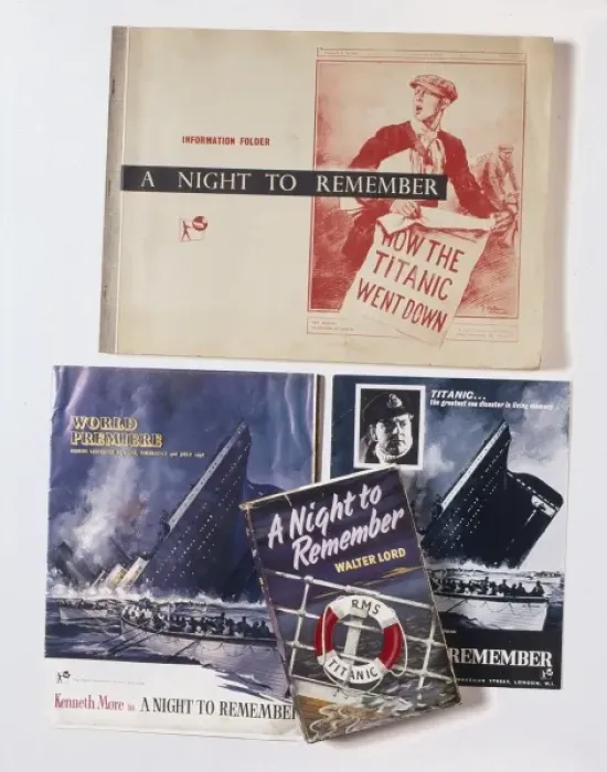 Framed Print : A Night to Remember, book and film items Framed Print : A Night to Remember, book and film items